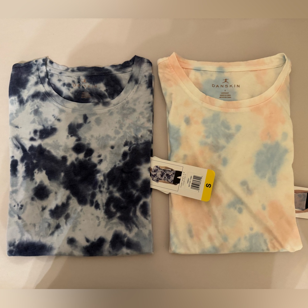 Danskin Women's Tie Dye Short Sleeve T-Shirt Bundle